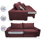 Sofá Retrátil E Reclinável 2,72m Com Molas Ensacadas Cama Inb