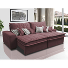 Sofá Retrátil E Reclinável 2,72m Com Molas Ensacadas Cama Inb