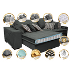 Sofá Retrátil E Reclinável 2,72m Com Molas Ensacadas Cama Inb