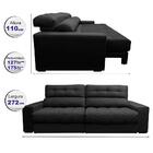 Sofá Retrátil E Reclinável 2,72m Molas Ensacadas Cama Inbox B