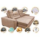 Sofá Retrátil E Reclinável 2,72m Molas Ensacadas Cama Inbox C