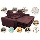 Sofá Retrátil E Reclinável 2,72m Molas Ensacadas Cama Inbox C