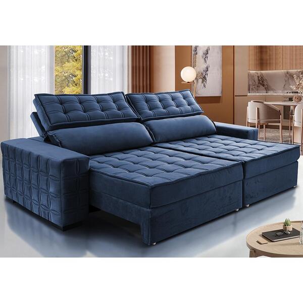 Sofá Retrátil E Reclinável 2,75m Cama Inbox Big Star Com Soft