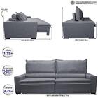 Sofá Retrátil E Reclinável 2,75m Império Com Molas Cama Inbox