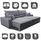 Sofá Retrátil E Reclinável 2,75m Império Com Molas Cama Inbox