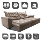 Sofá Retrátil E Reclinável 2,75m Molas Ensacadas Cama Inbox B