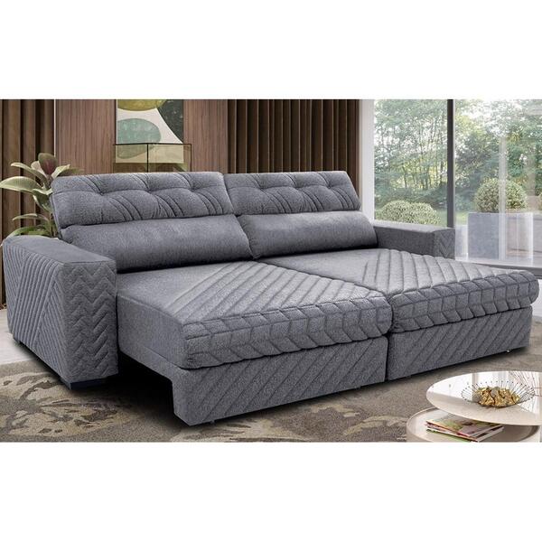 Sofá Retrátil E Reclinável 2,75m Molas Ensacadas Cama Inbox S