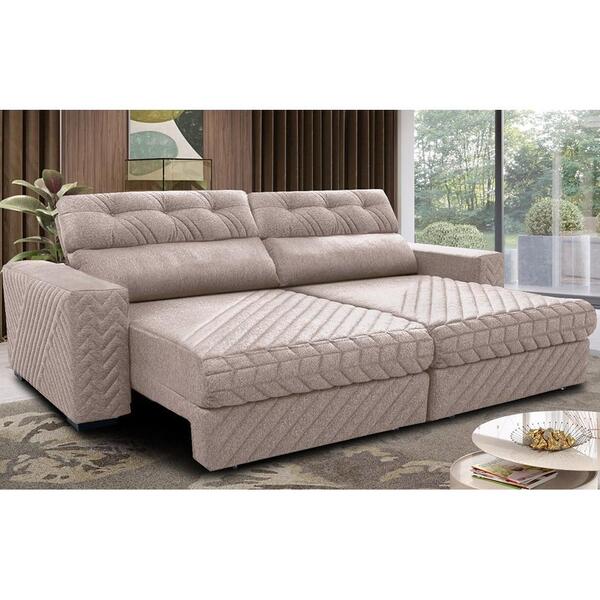 Sofá Retrátil E Reclinável 2,75m Molas Ensacadas Cama Inbox S