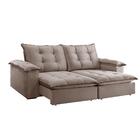 Sofá Retrátil E Reclinável 2,90m 5 Lugares Bege/marrom