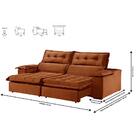 Sofá Retrátil E Reclinável 2,90m 5 Lugares Terracota