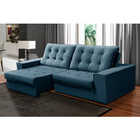 Sofá Retrátil E Reclinável 2,90m Alice Tecido Suede Isofa Azul