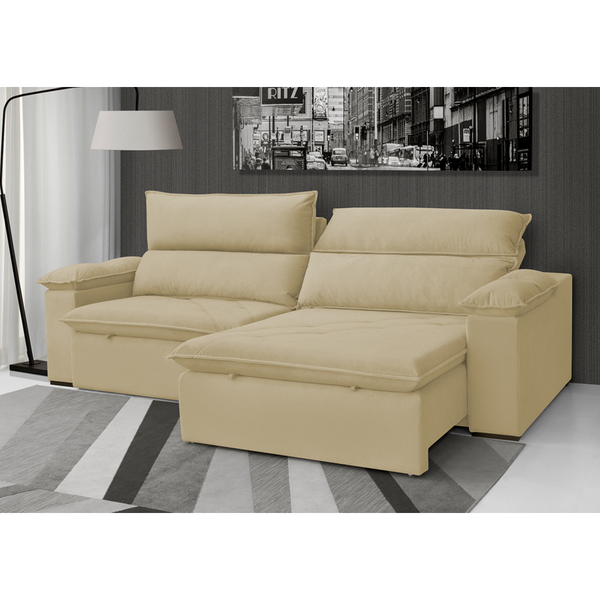 Sofá Retrátil E Reclinável 2,90m São Paulo 6 Lugares - Suede