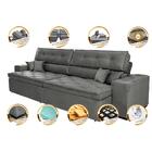 Sofá Retrátil E Reclinável 2,92m Com Molas Cama Inbox Estilo