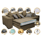 Sofá Retrátil E Reclinável 2,92m Com Molas Ensacadas Cama Inb