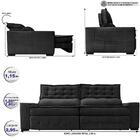 Sofá Retrátil E Reclinável 2,95m Cama Inbox Big Puffer Com So