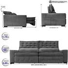 Sofá Retrátil E Reclinável 2,95m Cama Inbox Big Puffer Com So