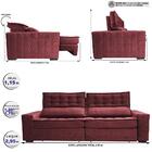 Sofá Retrátil E Reclinável 2,95m Cama Inbox Big Star Com Soft