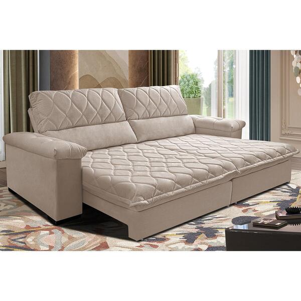 Sofá Retrátil E Reclinável 2,95m Molas Ensacadas Cama Inbox B