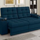 Sofá Retrátil E Reclinável 205cm 3 Lugares Com Usb E Porta Co