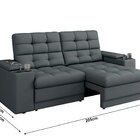 Sofá Retrátil E Reclinável 205cm 3 Lugares Com Usb E Porta Co