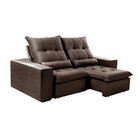 Sofá Retrátil E Reclinável 210 Cm Platina Suede Marrom