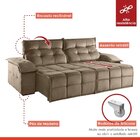 Sofá Retrátil E Reclinável 210cm 2 Lugares Mônaco  Capuccino