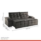 Sofá Retrátil E Reclinável 210cm 2 Lugares Mônaco  Cinza Escu