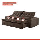 Sofá Retrátil E Reclinável 210cm Com Almofadas M152 Marrom Es