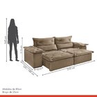 Sofá Retrátil E Reclinável 210cm M102 Café Com Leite