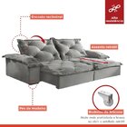 Sofá Retrátil E Reclinável 210cm M129 Cinza