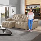 Sofá Retrátil E Reclinável 210cm M132 Café Com Leite