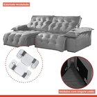 Sofá Retrátil E Reclinável 210cm M132 Cinza