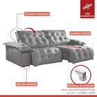 Sofá Retrátil E Reclinável 210cm M132 Cinza