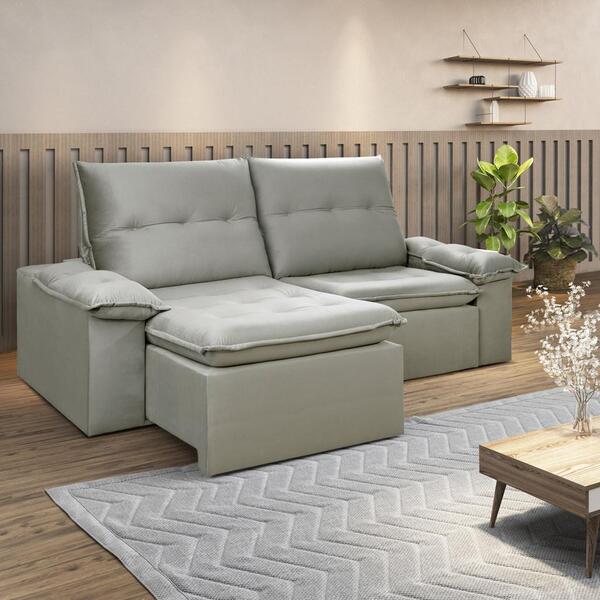 Sofá Retrátil E Reclinável 210cm Manchester Zênett Estofados