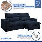 Sofá Retrátil E Reclinável 210cm Martinho Veludo Azul