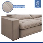 Sofá Retrátil E Reclinável 210cm Martinho Veludo Yescasa Bege