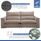 Sofá Retrátil E Reclinável 210cm Martinho Veludo Yescasa Bege