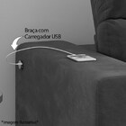 Sofá Retrátil E Reclinável 213cm 2 Lugares Minnesota M08 Velu