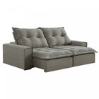 Sofá Retrátil E Reclinável 230cm Com 6 Almofadas Dubai   Cinz