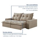 Sofá Retrátil E Reclinável 230cm Com 6 Almofadas Dubai  Bege