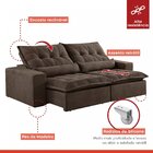 Sofá Retrátil E Reclinável 230cm Com Alfomadas M152 Martins E