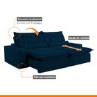 Sofá Retrátil E Reclinável 230cm Domínio Azul