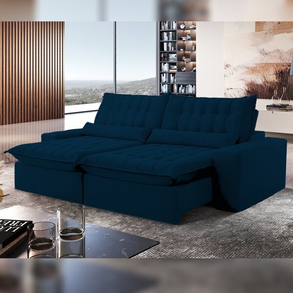 Sofá Retrátil E Reclinável 230cm Domínio Azul