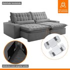 Sofá Retrátil E Reclinável 230cm Domínio Grafite