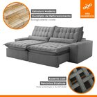 Sofá Retrátil E Reclinável 230cm Domínio Grafite