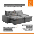 Sofá Retrátil E Reclinável 230cm Domínio Grafite