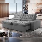 Sofá Retrátil E Reclinável 230cm Domínio Grafite