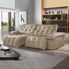 Sofá Retrátil E Reclinável 230cm Istambul Veludo/capuccino