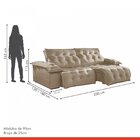 Sofá Retrátil E Reclinável 230cm Istambul Veludo/capuccino