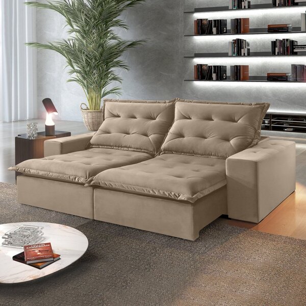 Sofá Retrátil E Reclinável 230cm M127 Martins Estofados Café